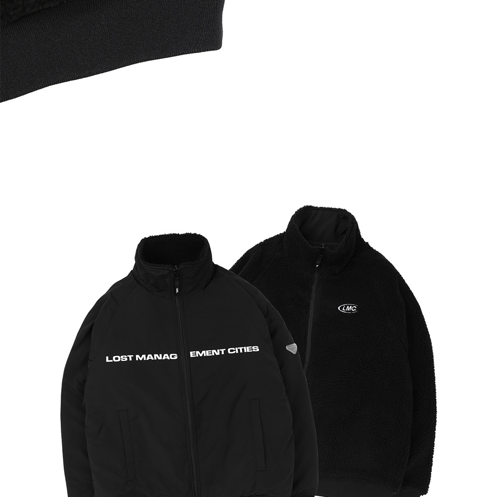 lmc boa fleece reversible full zip jacket black